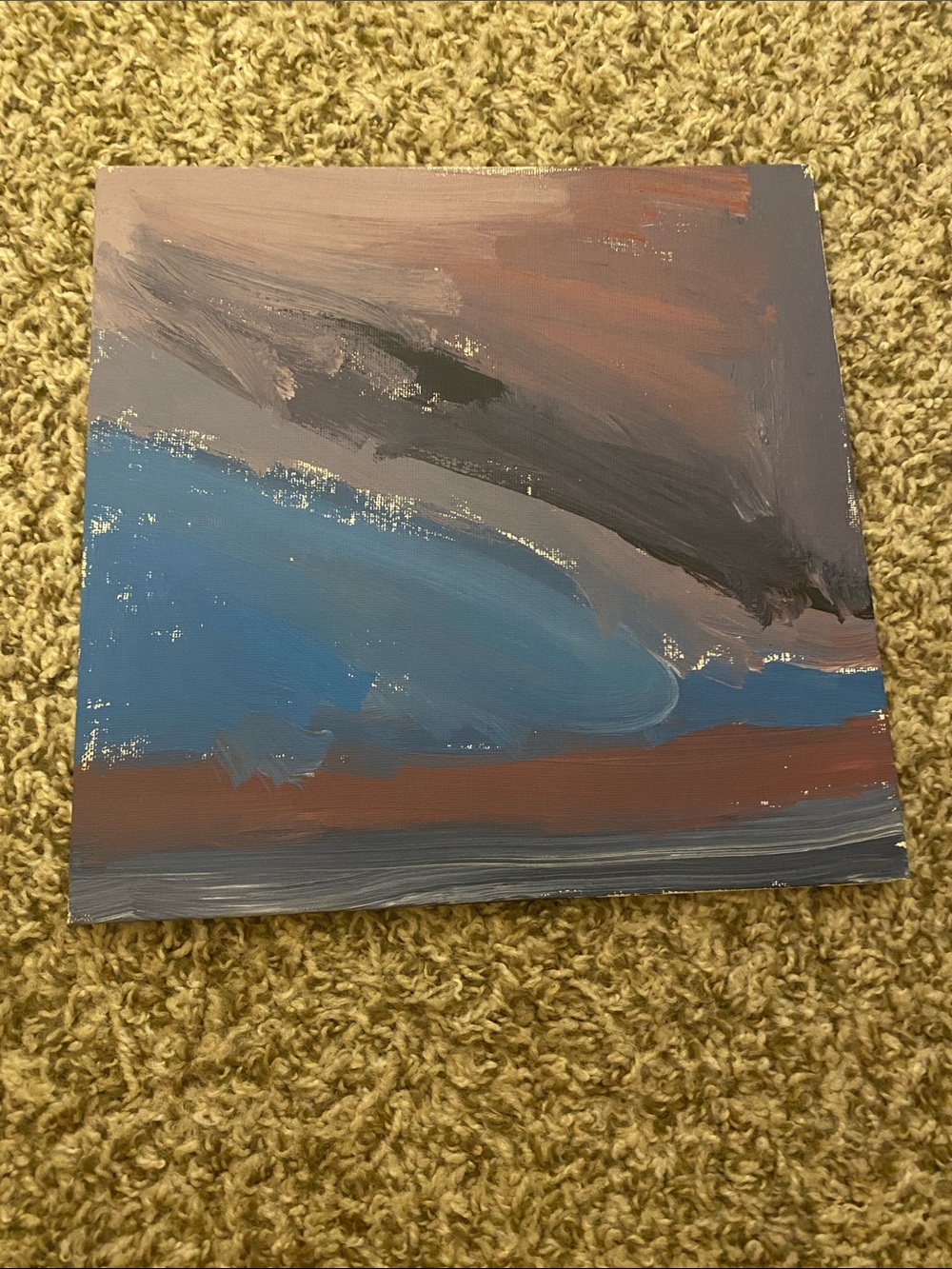 Abstract Blue and Brown Home Art Painting by